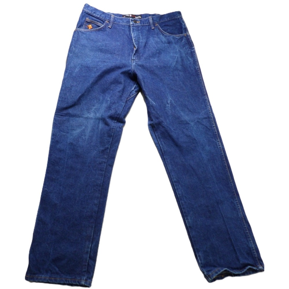 Wrangler FR31MWZ Flame Resistant Denim HRC2 Work Jeans Cotton Men W38x34 Blue FR